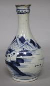 A Chinese blue and white guglet bottle, 18th century