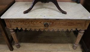 A marble top patisserie table, W.120cm