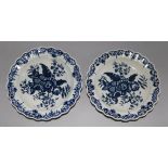 A pair of Worcester Pine Cone petal rimmed dishes, 7.5in.