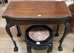 A Regency card table, W.84cm