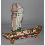 A Staffordshire figures & Spode pen tray