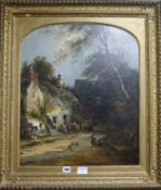 George Augustus Williams (1814-1901), oil on canvas, 'View of Dolgelley', 60 x 50cm