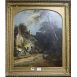 George Augustus Williams (1814-1901), oil on canvas, 'View of Dolgelley', 60 x 50cm