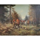 H. Altenmann, oil on canvas, Hunting scene, indistinctly signed, 69 x 87cm