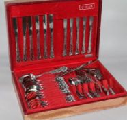 A cased canteen of modern plated wavy edged cutlery