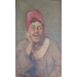 Italian School, oil, Portrait of a Turk, indistinctly signed, 19.5 x 12.5cm, gilt framed