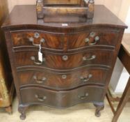 A Georgian style mahogany bow-fronted chest of drawers, W.76cm