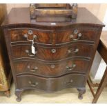 A Georgian style mahogany bow-fronted chest of drawers, W.76cm