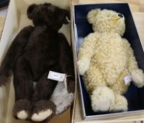 A Steiff replica 1907 limited edition dark brown bear and a similar 'Barle' 1904 pale brown bear (