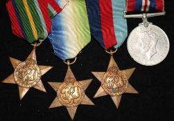 A group of World War II medals
