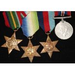 A group of World War II medals