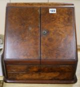 A Victorian walnut stationery casket