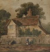 Attributed to Thomas Dibdin, watercolour, 17 x 16cm