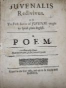 Juvenalis Redivivus, A Poem, 1683 (first edition of Thomas Wood trans), later half red morocco and