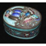 A Chinese silver and enamel box
