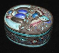 A Chinese silver and enamel box