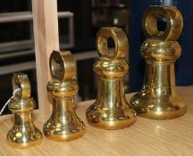 10 graduated brass weights