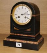 A black marble clock