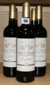 Five bottles of Chateau Graves Red