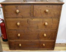 A Victorian pine chest of drawers, W.104cm