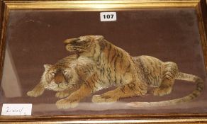 An Oriental embroidery of tigers