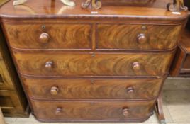 A Victorian mahogany bowfront chest of drawers, W.109cm