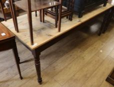 A 19th century farmhouse kitchen table, W.190c,