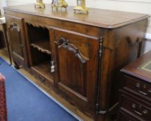 19th century French walnut sideboard, W.193cm