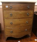 A small four drawer bowfront chest of drawers, W.58cm