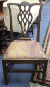 A set of five Chippendale design mahogany dining chairs