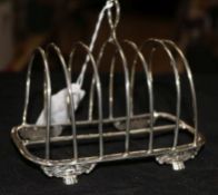 A George III silver seven bar toastrack a.f., 5.5in.
