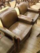A pair of Danish leather armchairs
