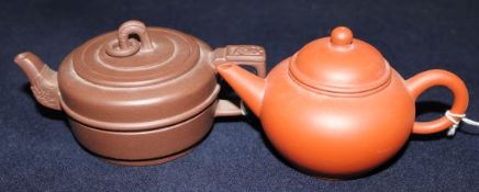 Two 20th century Yixing pottery teapots