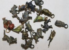 19 Viennese cold painted bronze animal charms