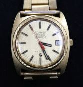 A gentleman's 1970's? steel and gilt Roamer Micro Quartz wrist watch.