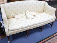 A late Georgian upholstered settee, L.168cm