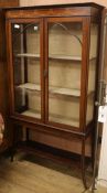 An Edwardian inlaid mahogany display cabinet, W.91cm