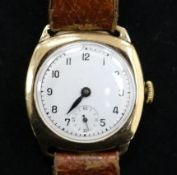 A gentleman's 9ct gold wrist watch.