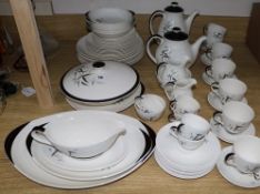 A Royal Doulton Bamboo pattern dinner and tea service