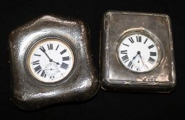 Two Goliath pocket watches in silver-mounted watch stands