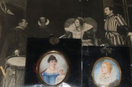 Alice May Cook (1876-1960), miniature portrait of Marjory Hawtrey as Elizabeth I and another