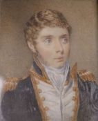 Alice James (fl. 1887-1897), miniature portrait of a young 19th century naval officer, watercolour