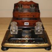 Rosewood and a lacquer inkstand