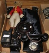 Telephone cameras, Gibson Fox & embroidered dressing gown & jewellery