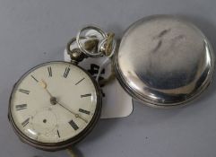 Two silver cased pocket watches, one with winding indicator dial.