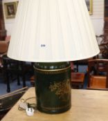 A pair of 'caddy' lamps and shades