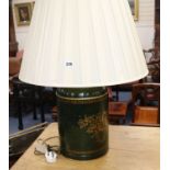 A pair of 'caddy' lamps and shades