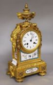 French ormolu and porcelain mounted mantel clock