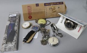 Six gentleman's wristwatches, including a Soviet Vostok Automatic Submariner, a Vertech 'Avocet',