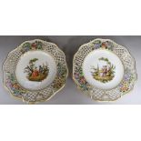 A pair of Dresden pierced plates